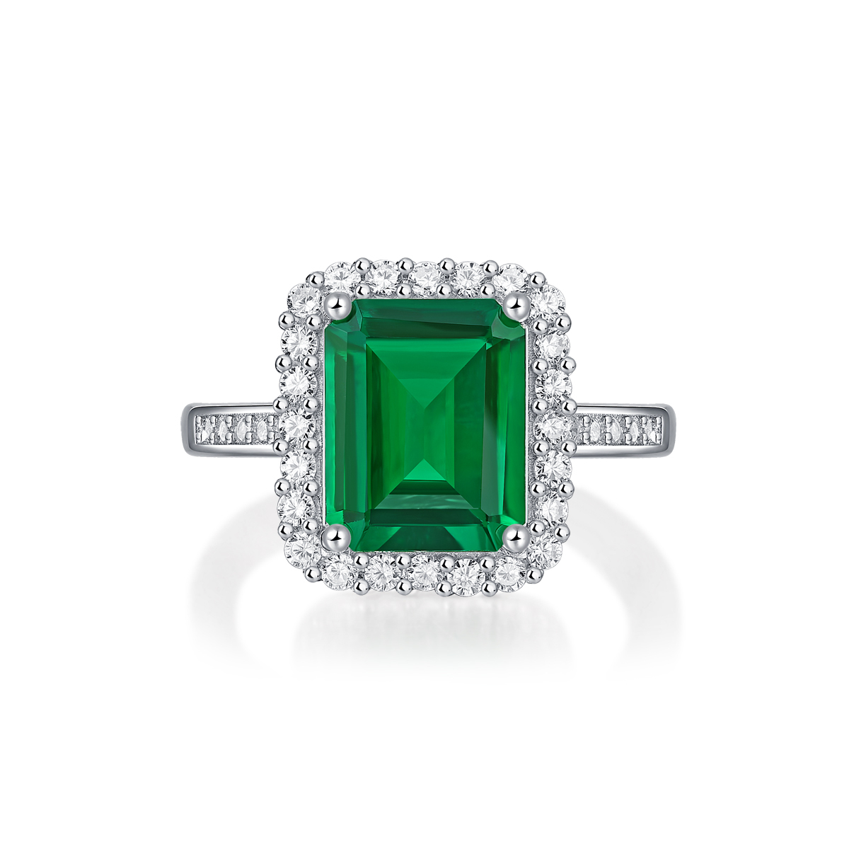Emerald-Cut Aquamarine Silver Ring