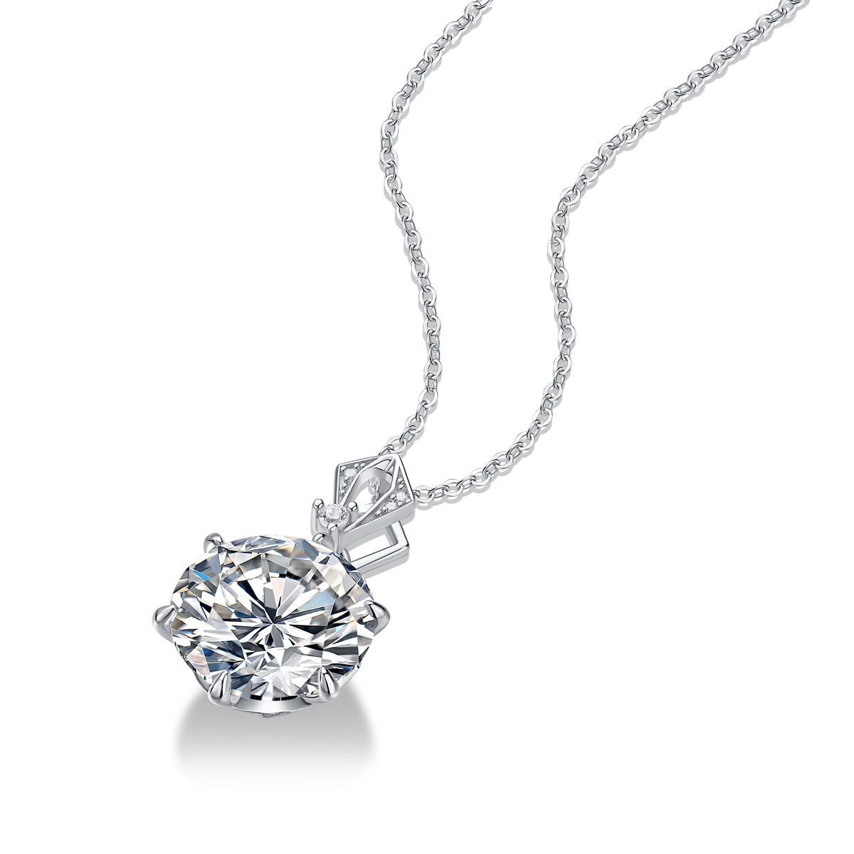 Moissanite Flower Cluster Pendant