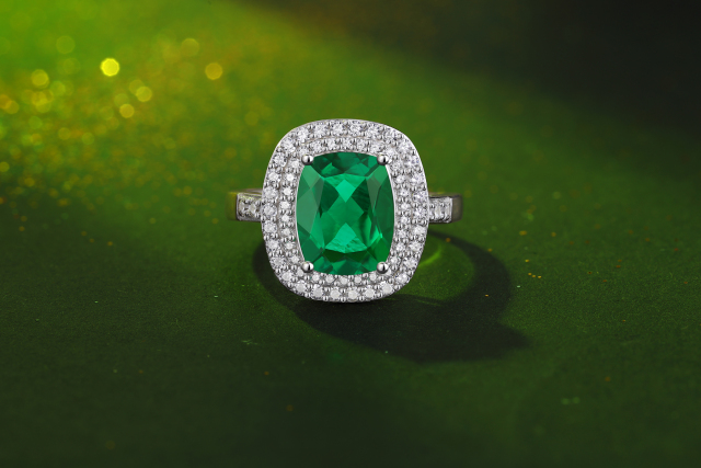 Emerald-Cut Aquamarine Silver Ring