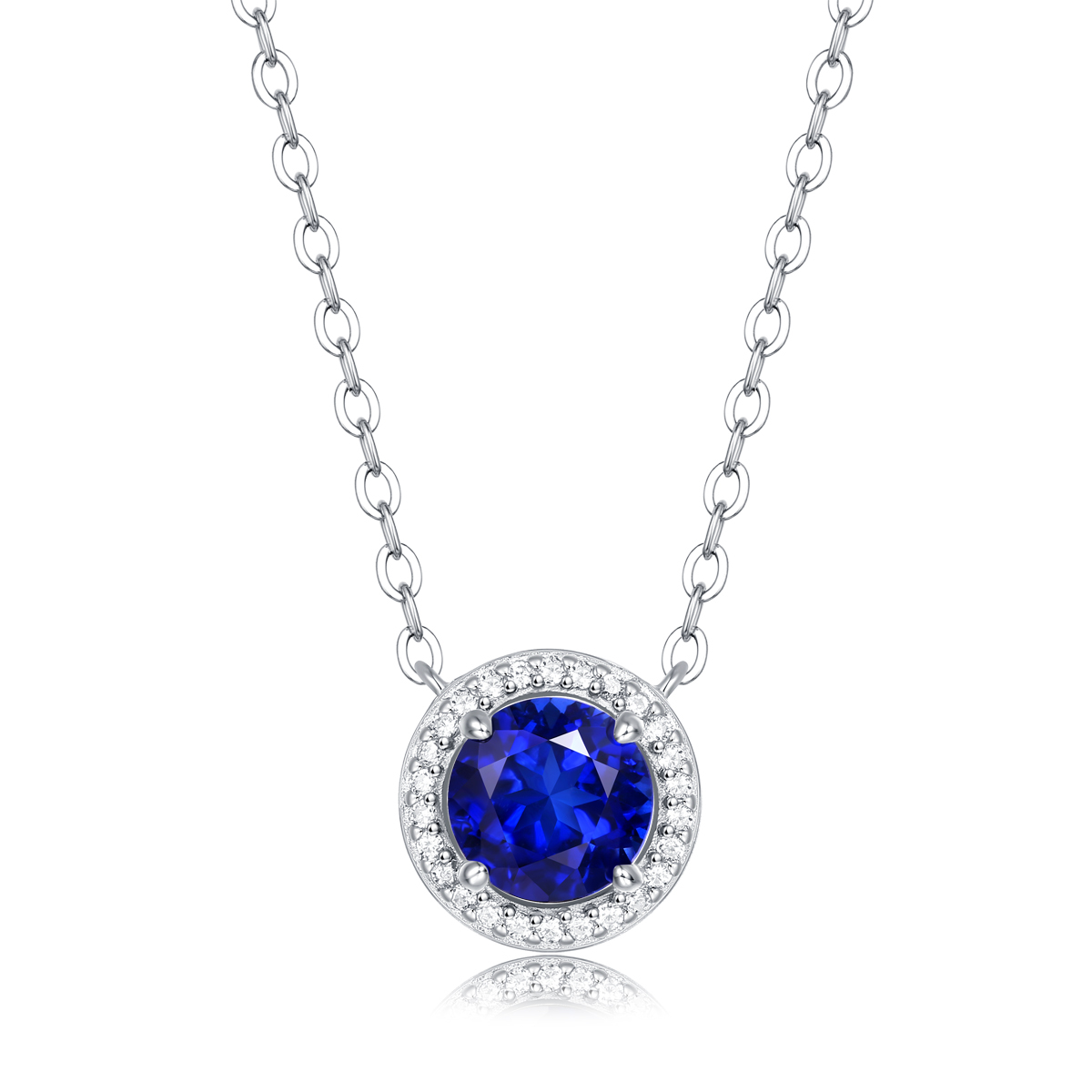 Sapphire and Silver Bar Necklace