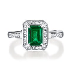 Emerald-Cut Aquamarine Solitaire Ring