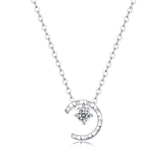 Moissanite Crescent Moon Necklace