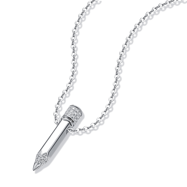 Moissanite Heartbeat Pendant Necklace