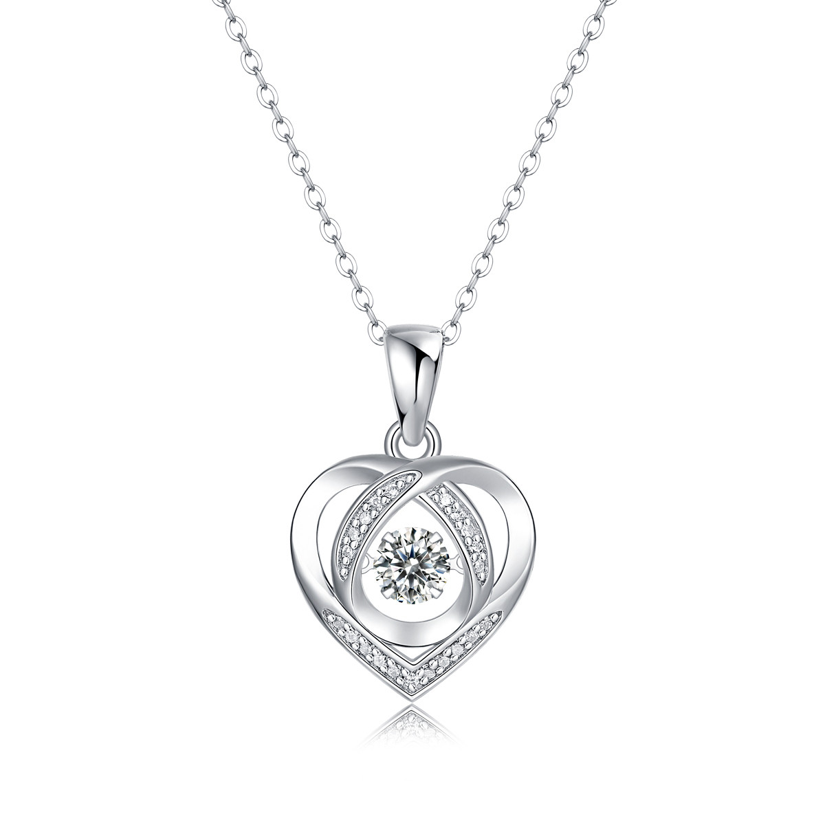 Moissanite Double Heart Pendant
