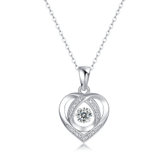 Moissanite Double Heart Pendant