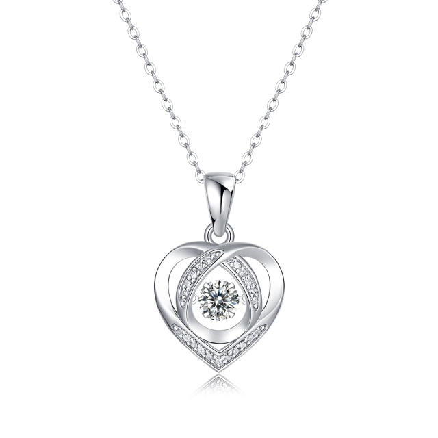 Moissanite Double Heart Pendant