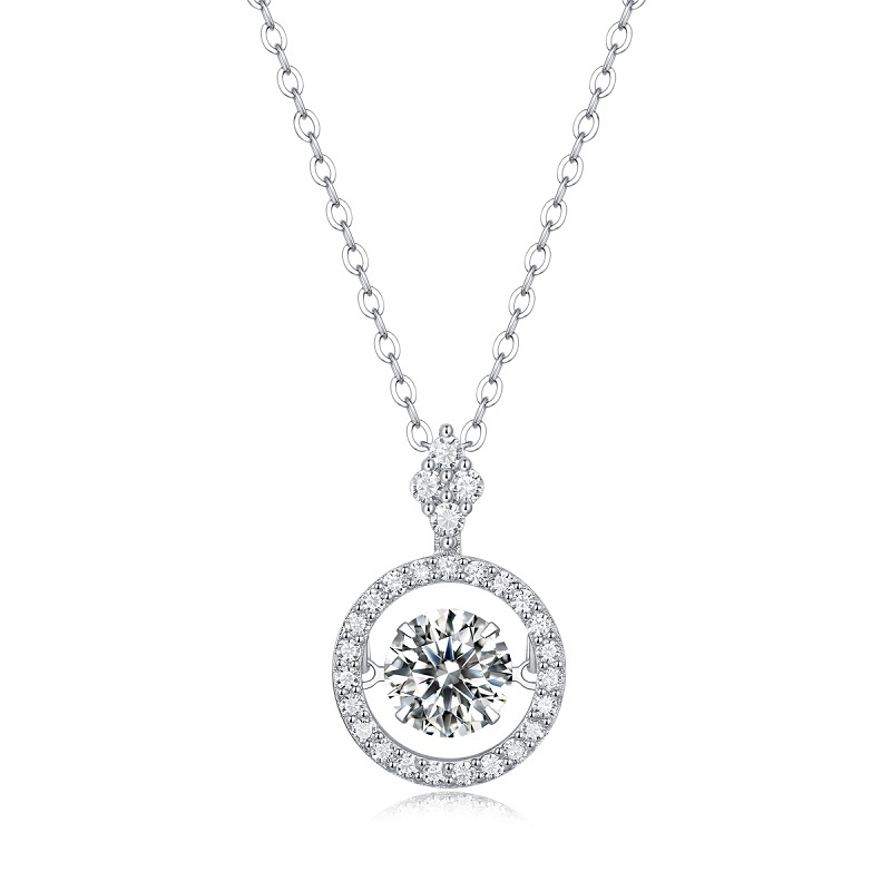 Moissanite Double Heart Pendant