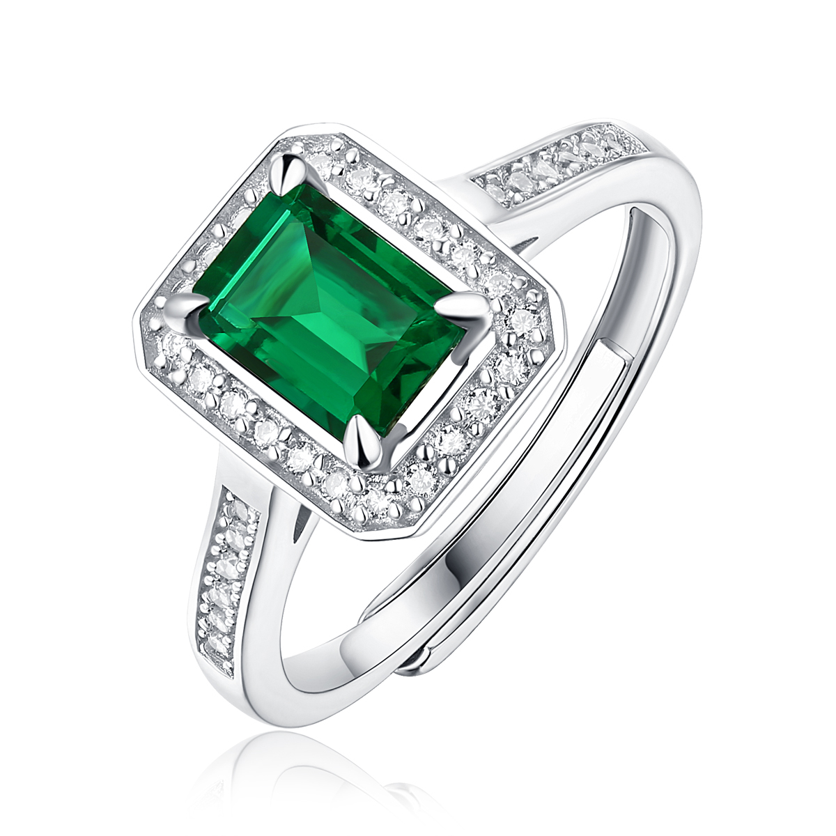 Emerald-Cut Aquamarine Solitaire Ring