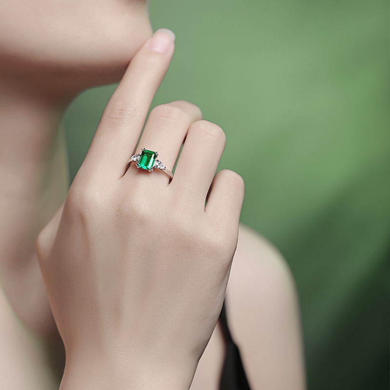 Emerald-Cut Aquamarine Solitaire Ring