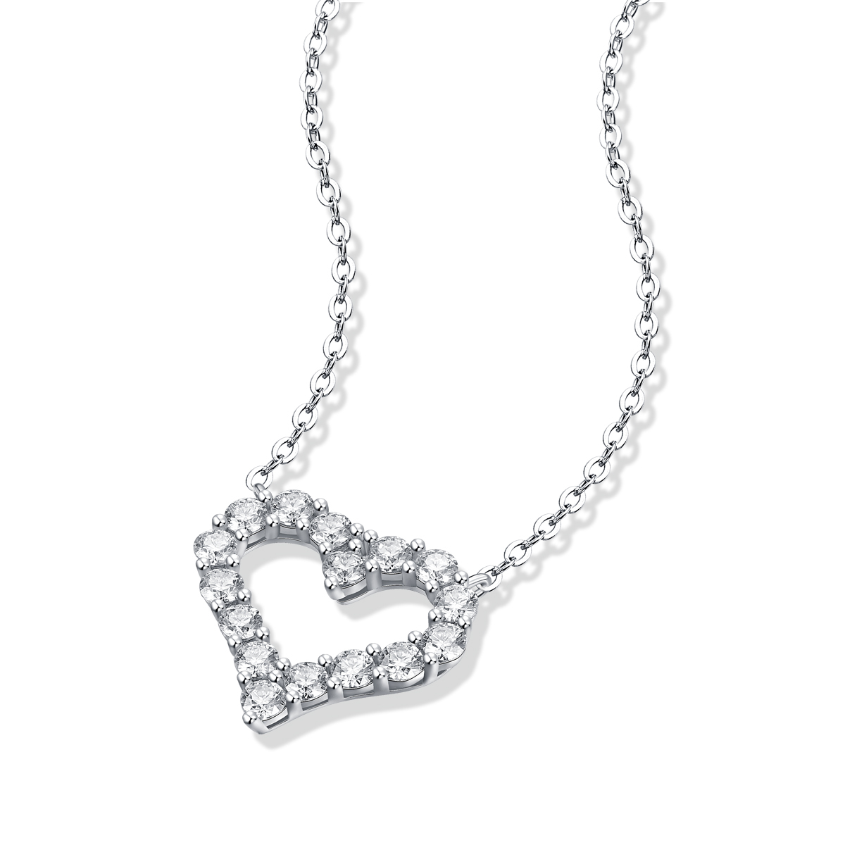 Moissanite Heartbeat Pendant Necklace