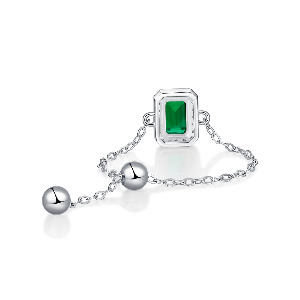 Emeralds and Silver Southwest Style Bracelet
