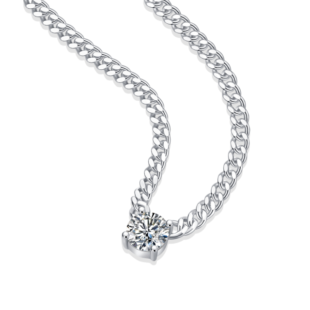 Moissanite Starburst Pendant Necklace