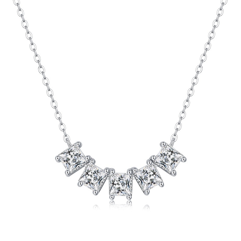 Delicate Moissanite Lariat Necklace