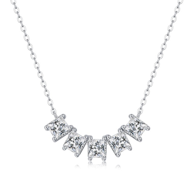 Delicate Moissanite Lariat Necklace