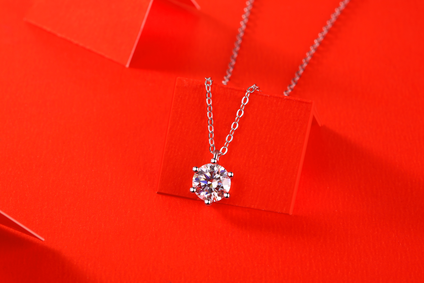 Classic Round Moissanite Diamond Pendant Necklace