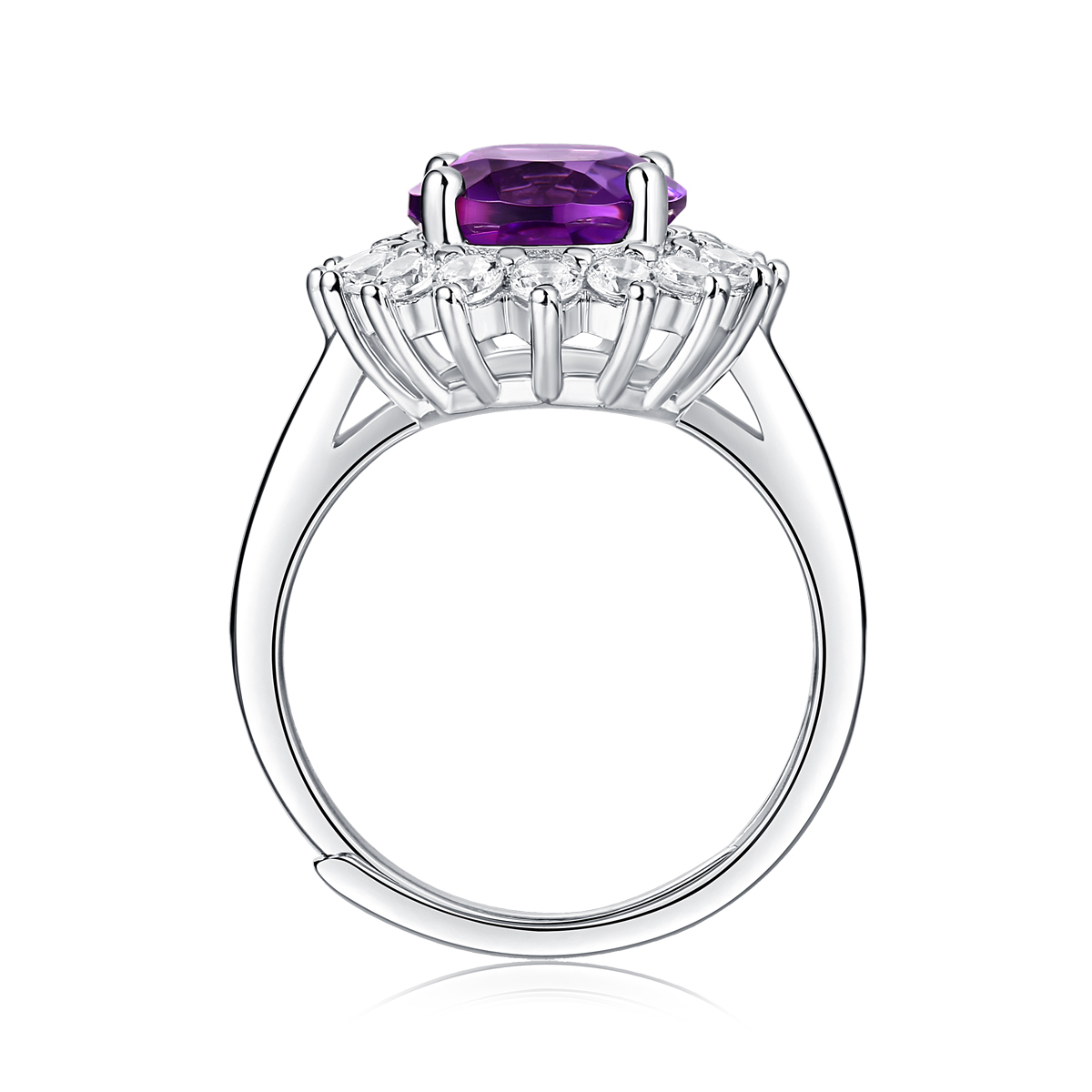 Bezel-Set Moissanite Sterling Silver Ring
