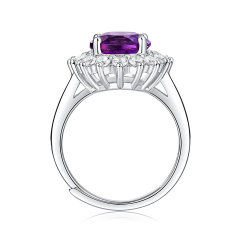 Bezel-Set Moissanite Sterling Silver Ring