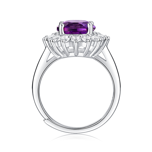 Bezel-Set Moissanite Sterling Silver Ring