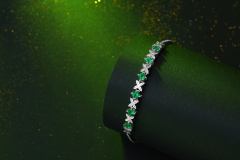 Emeralds and Silver Southwest Style Bracelet