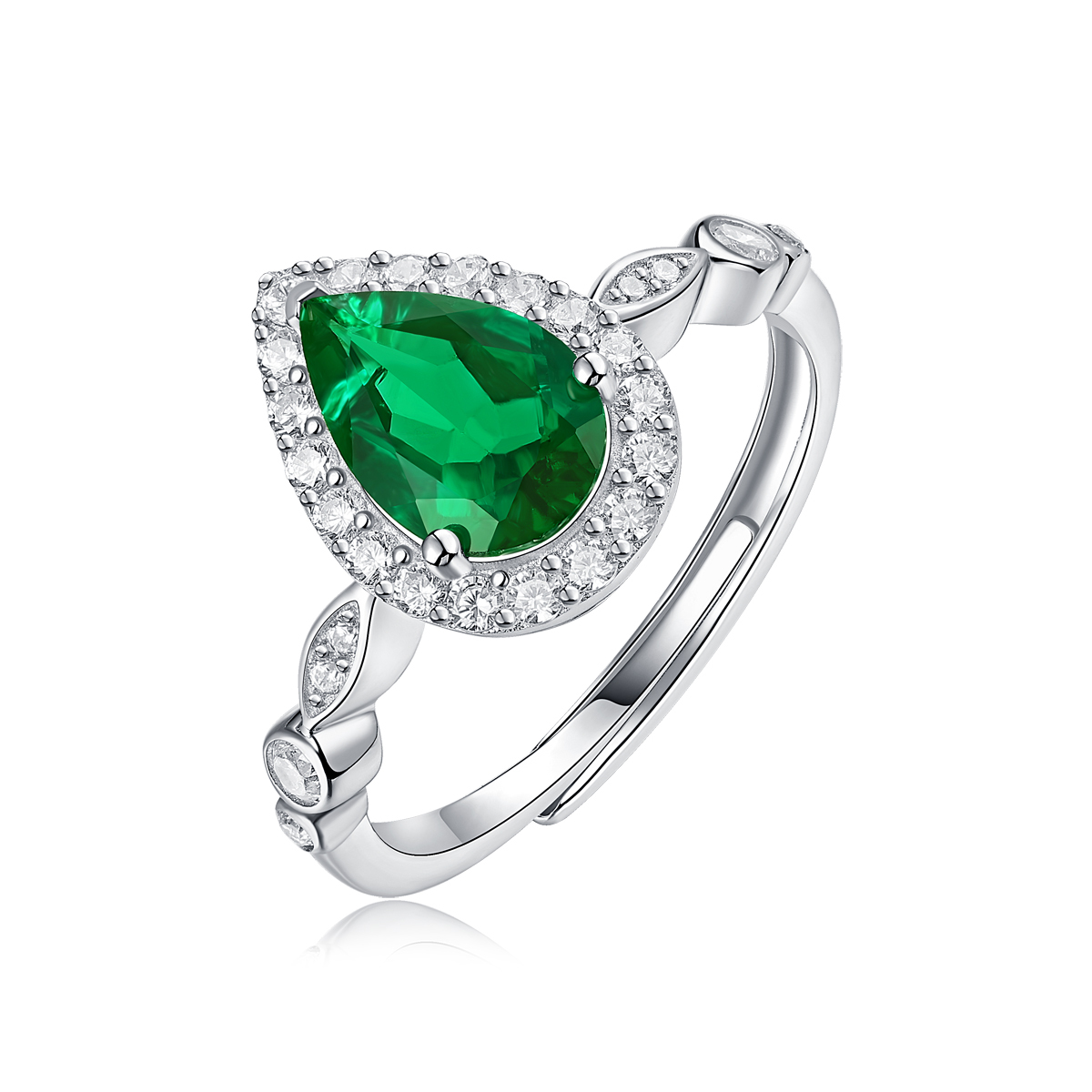 Emerald-Cut Aquamarine Silver Ring