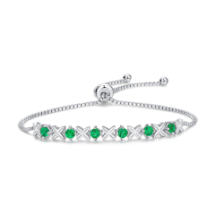 Emeralds and Silver Southwest Style Bracelet