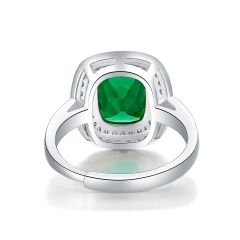 Emerald-Cut Aquamarine Silver Ring
