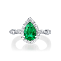 Emerald-Cut Aquamarine Silver Ring