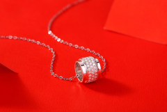 Art Deco Style Moissanite Pendant