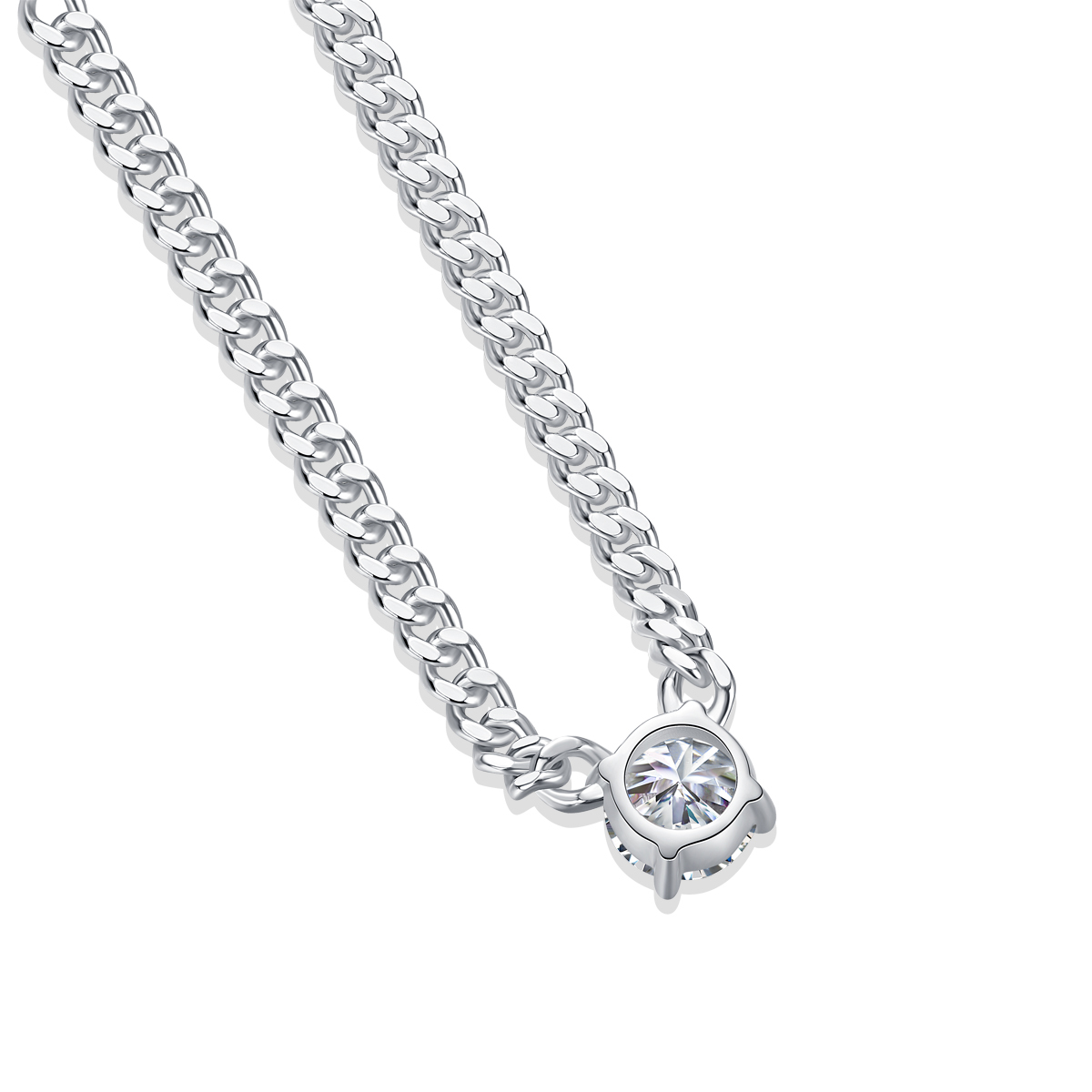 Stunning Moissanite Flower Pendant Necklace