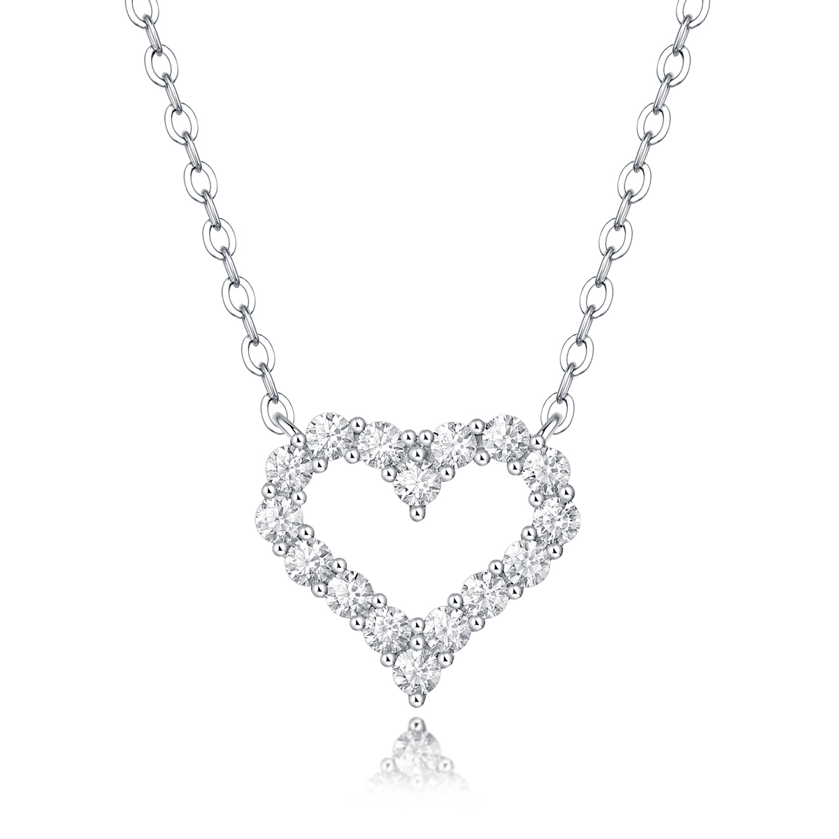 Moissanite Heartbeat Pendant Necklace