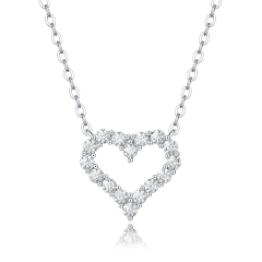 Moissanite Heartbeat Pendant Necklace