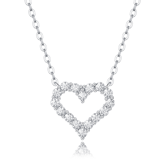 Moissanite Heartbeat Pendant Necklace