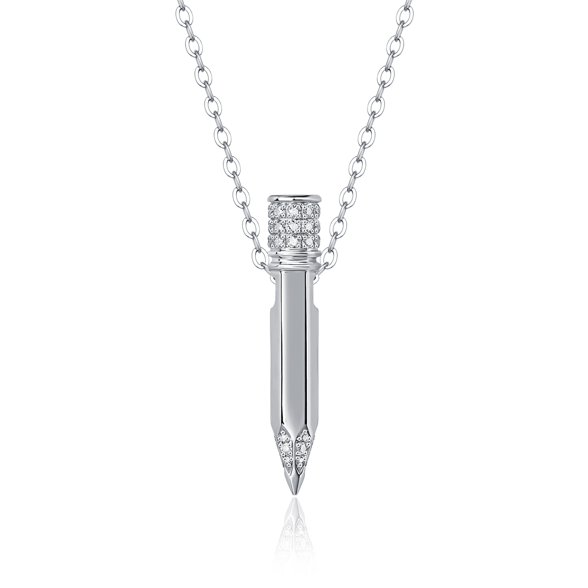 Moissanite Bar Pendant Necklace