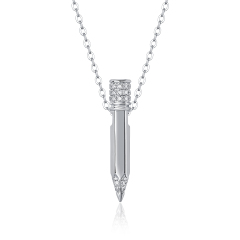 Moissanite Bar Pendant Necklace