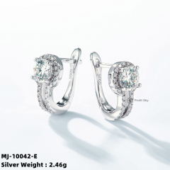 Moissanite and White Gold Stud Earrings