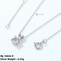 Moissanite and White Gold Pendant