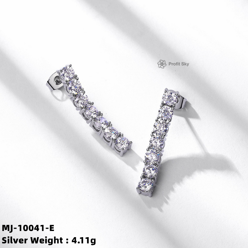 Moissanite Cluster Stud Earrings