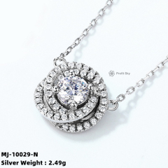 Elegant Moissanite Halo Pendant Necklace