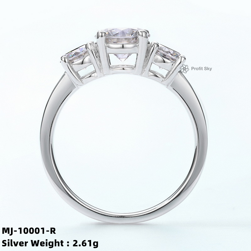 Bezel-Set Moissanite Sterling Silver Ring
