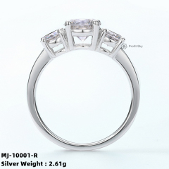 Bezel-Set Moissanite Sterling Silver Ring