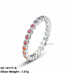 Cubic Zirconia Sterling Silver Halo Ring