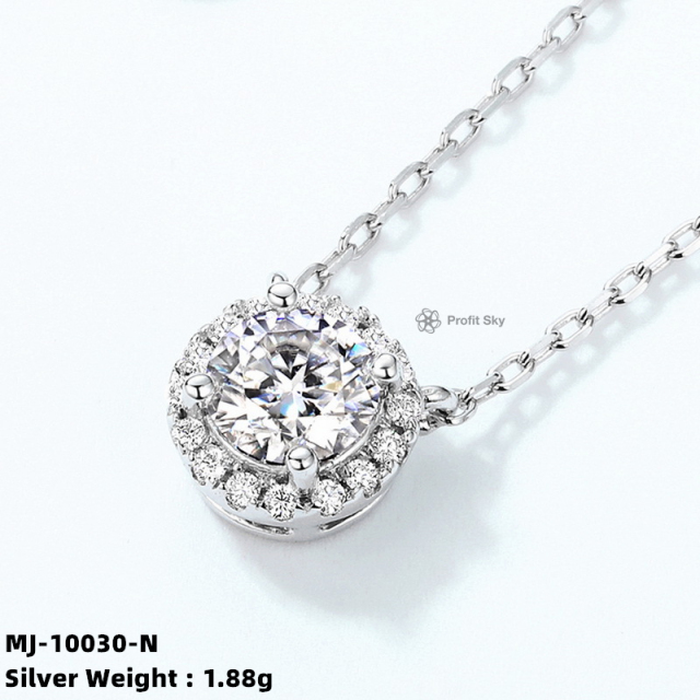 Princess-Cut Moissanite Diamond Necklace