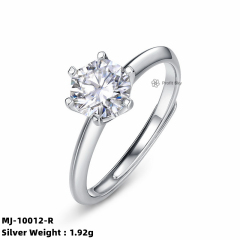 Art Deco Style Moissanite Sterling Silver Ring
