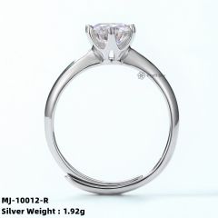 Art Deco Style Moissanite Sterling Silver Ring