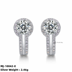 Moissanite and White Gold Stud Earrings