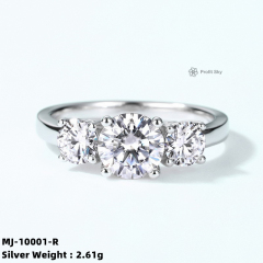 Bezel-Set Moissanite Sterling Silver Ring
