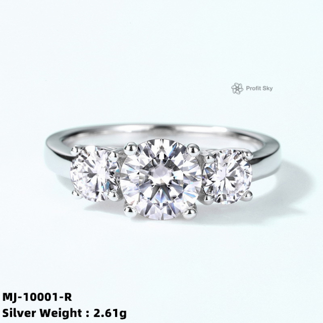 Bezel-Set Moissanite Sterling Silver Ring