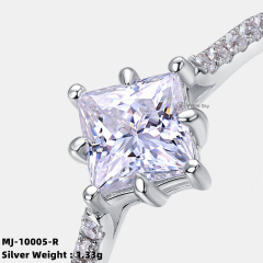 Sterling Silver Moissanite Wedding Ring Set