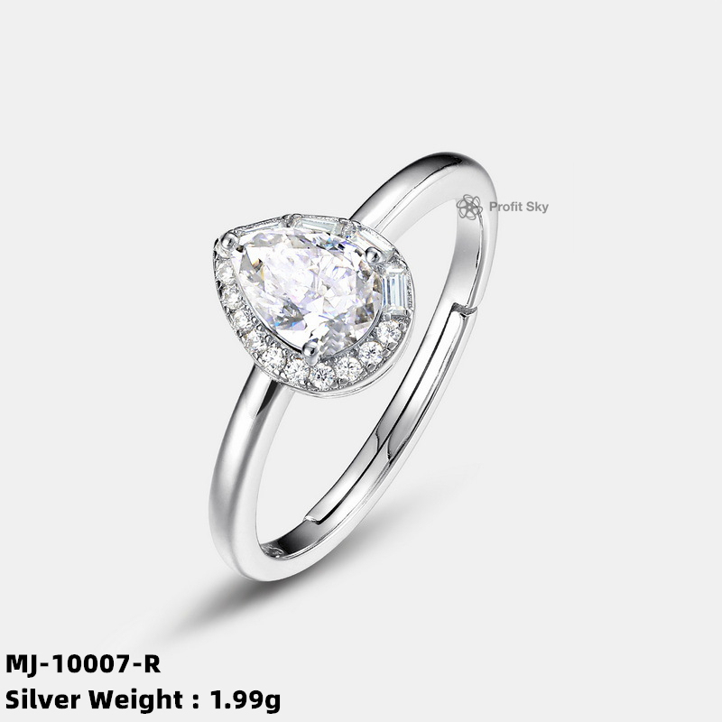 Classic Round Cut Moissanite Silver Ring