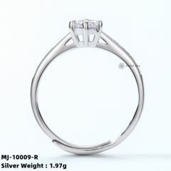 Cushion-Cut Sterling Silver Moissanite Ring